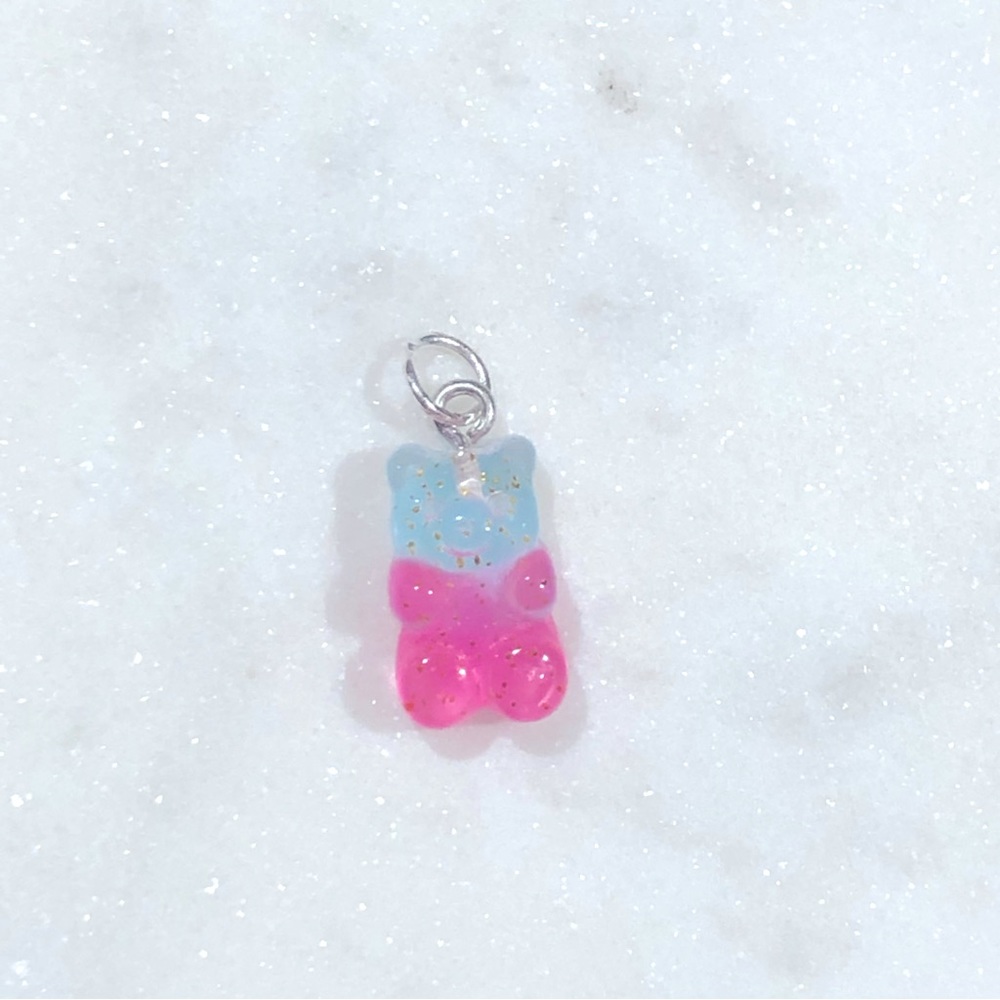 Pink and Blue Gummy Bear Charm Pendant